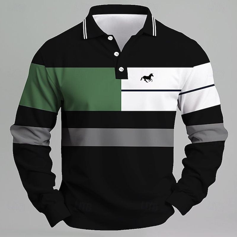 Golf Equipment For Sale - Polo avec logo licorne imprimé rayé